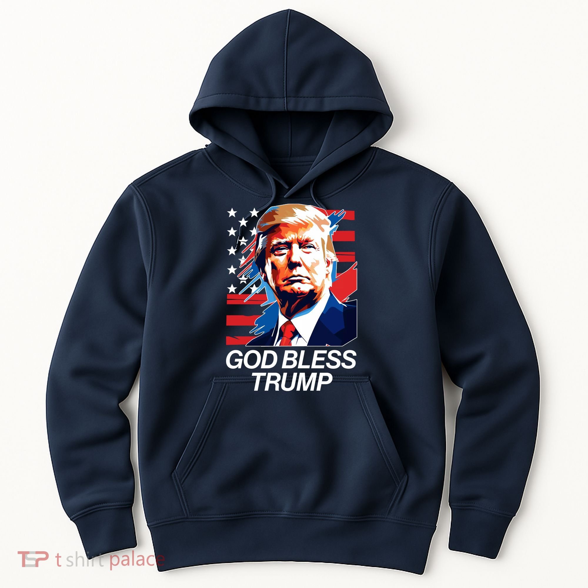 Patriotic God Bless Trump Hoodie