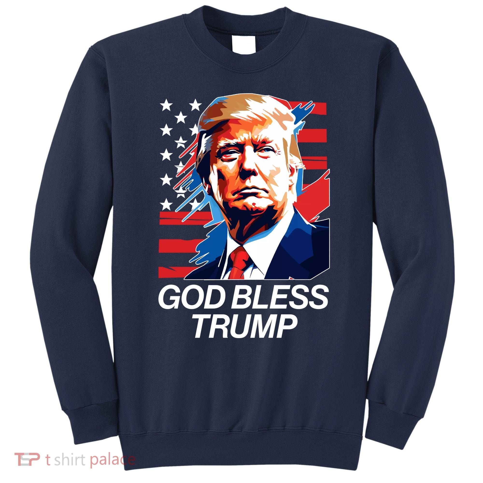 Patriotic God Bless Trump Sweatshirt