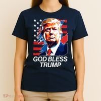 Patriotic God Bless Trump T-Shirt thumb 4