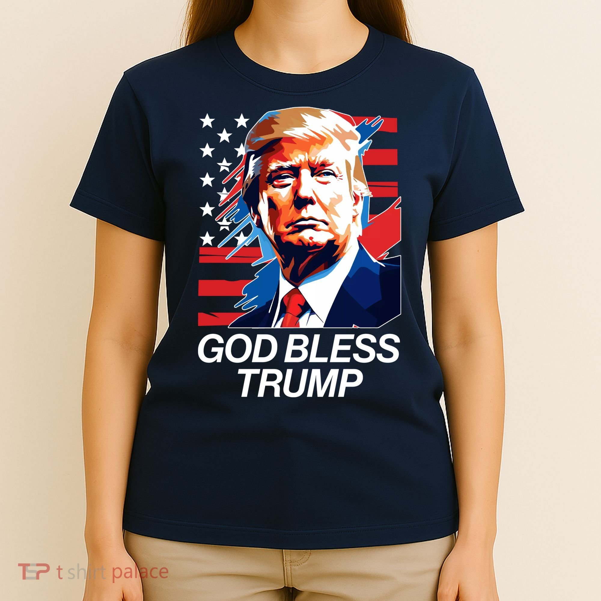 Patriotic God Bless Trump T-Shirt