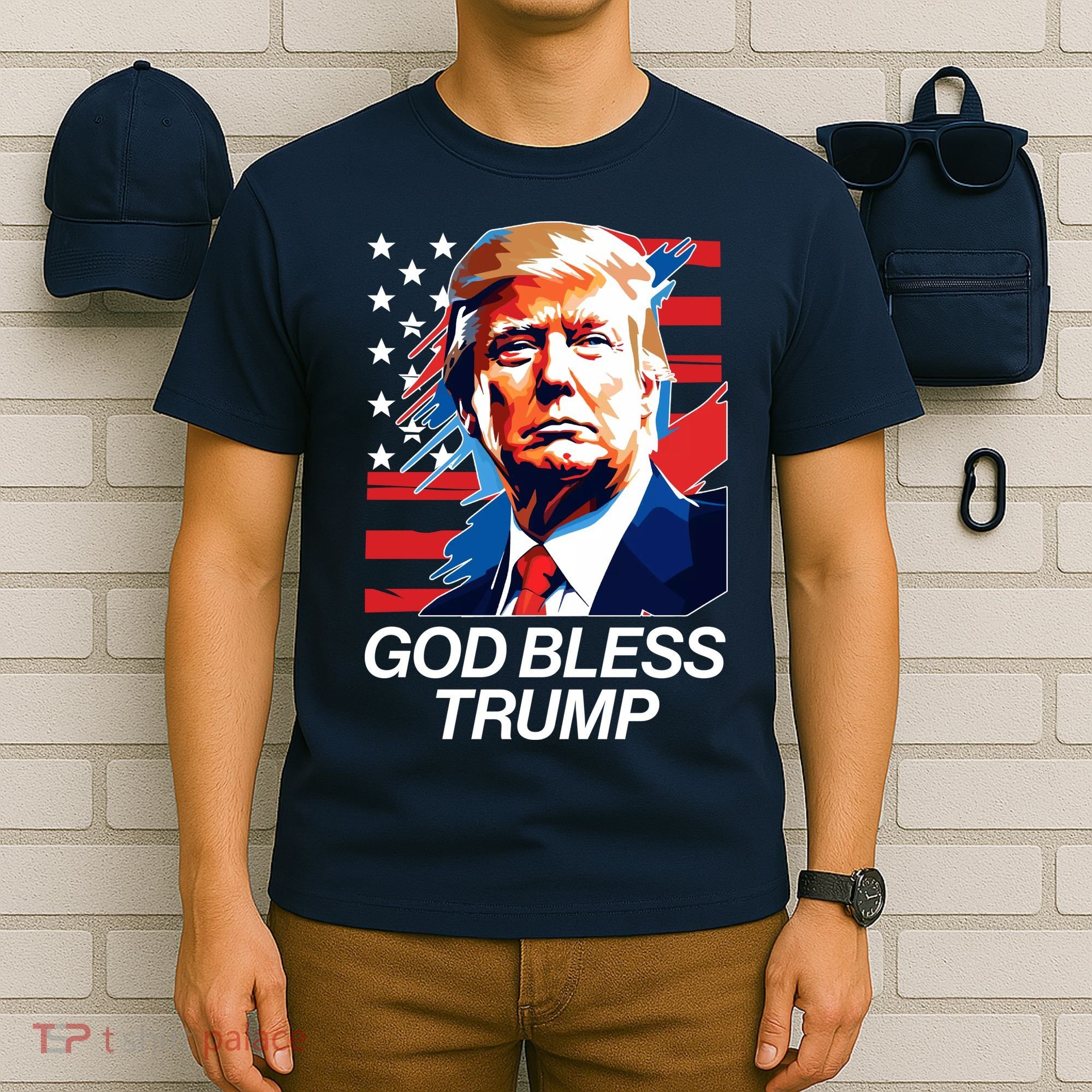 Patriotic God Bless Trump T-Shirt