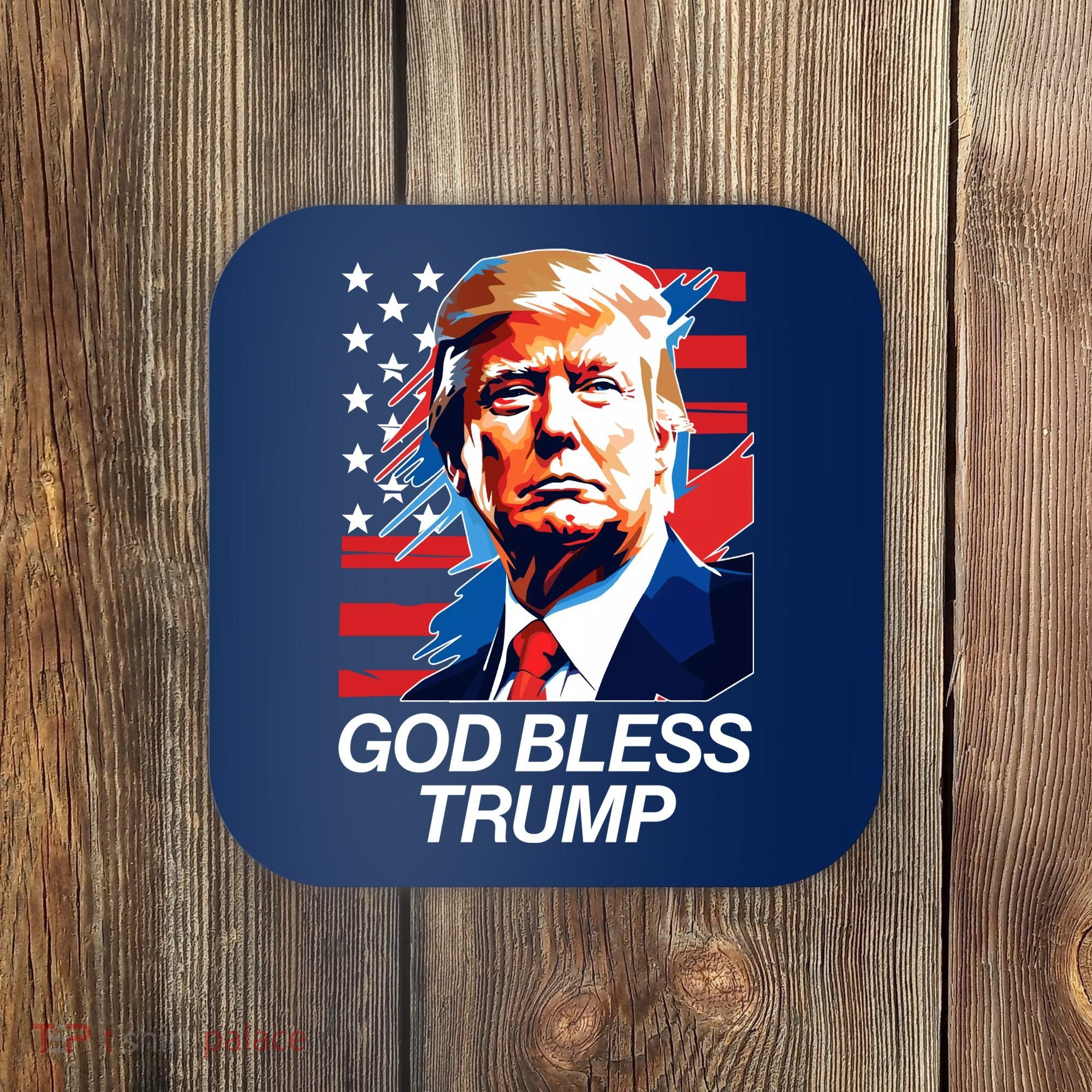 Patriotic God Bless Trump Coaster