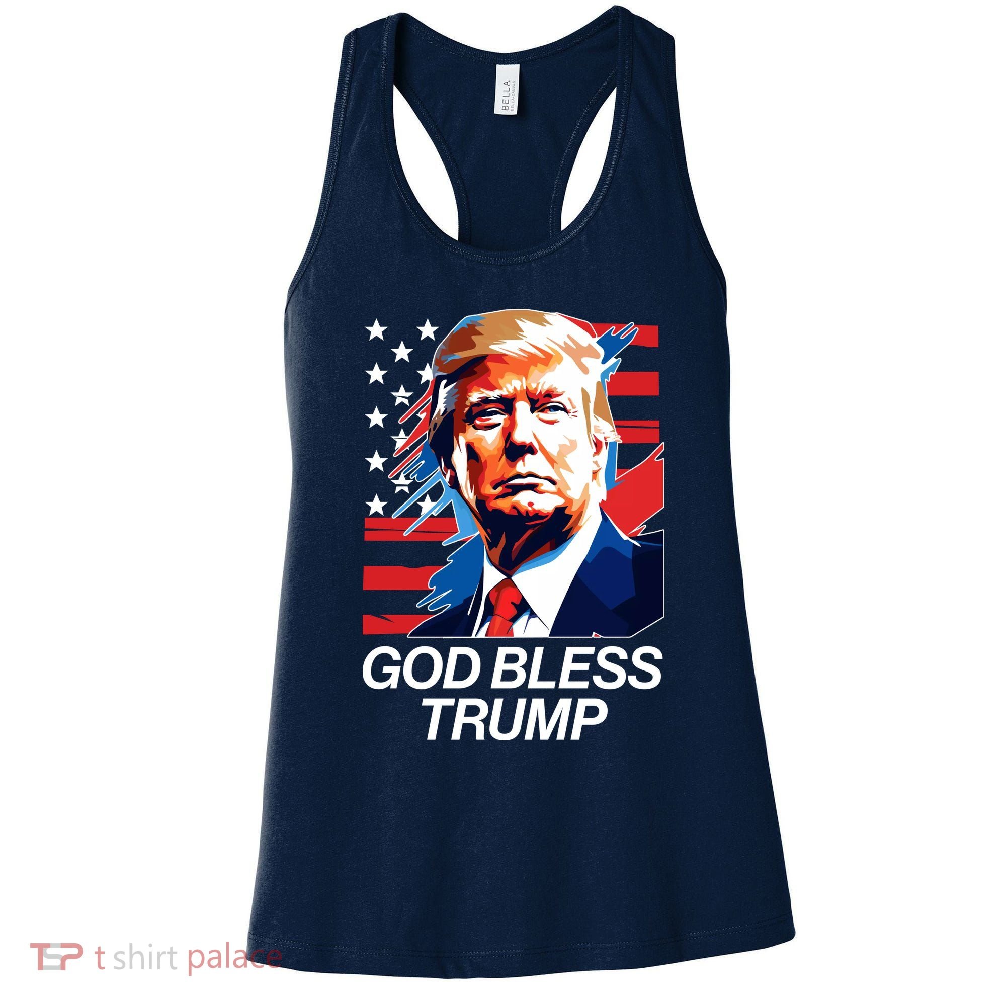 Patriotic God Bless Trump Women's Tank Top