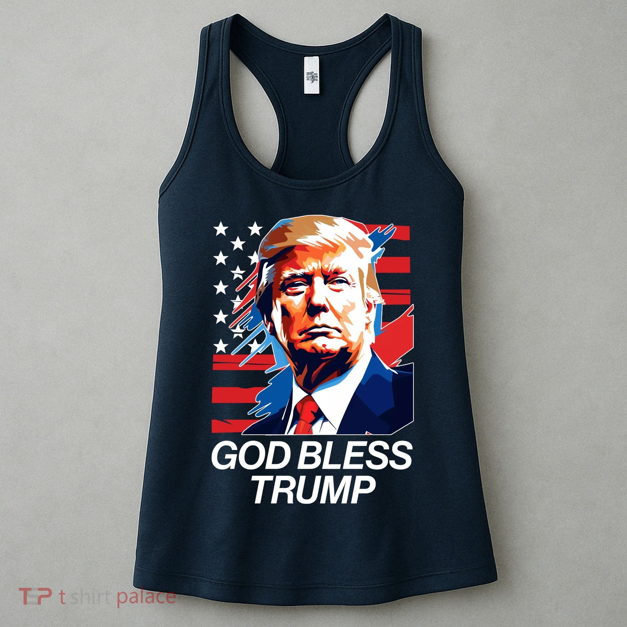 Patriotic God Bless Trump Women's Tank Top