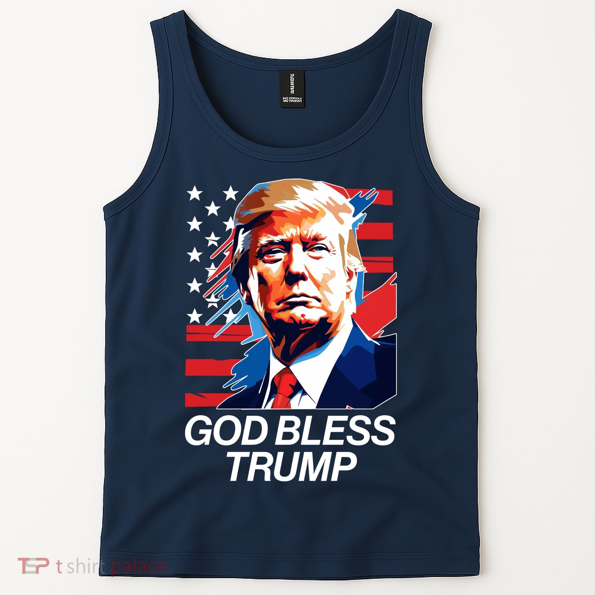 Patriotic God Bless Trump Tank Top