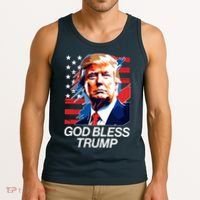 Patriotic God Bless Trump Tank Top thumb 3