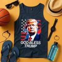 Patriotic God Bless Trump Tank Top thumb 4