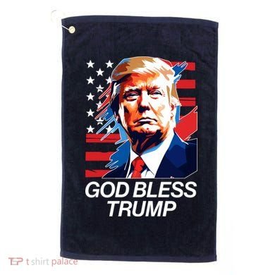 Patriotic God Bless Trump Golf Towel