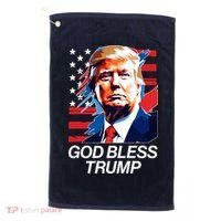 Patriotic God Bless Trump Golf Towel thumb 0