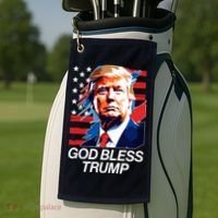 Patriotic God Bless Trump Golf Towel thumb 2