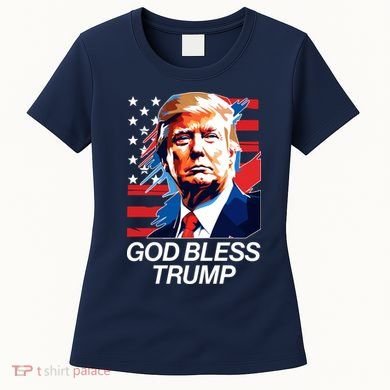 Patriotic God Bless Trump Women's T-Shirt