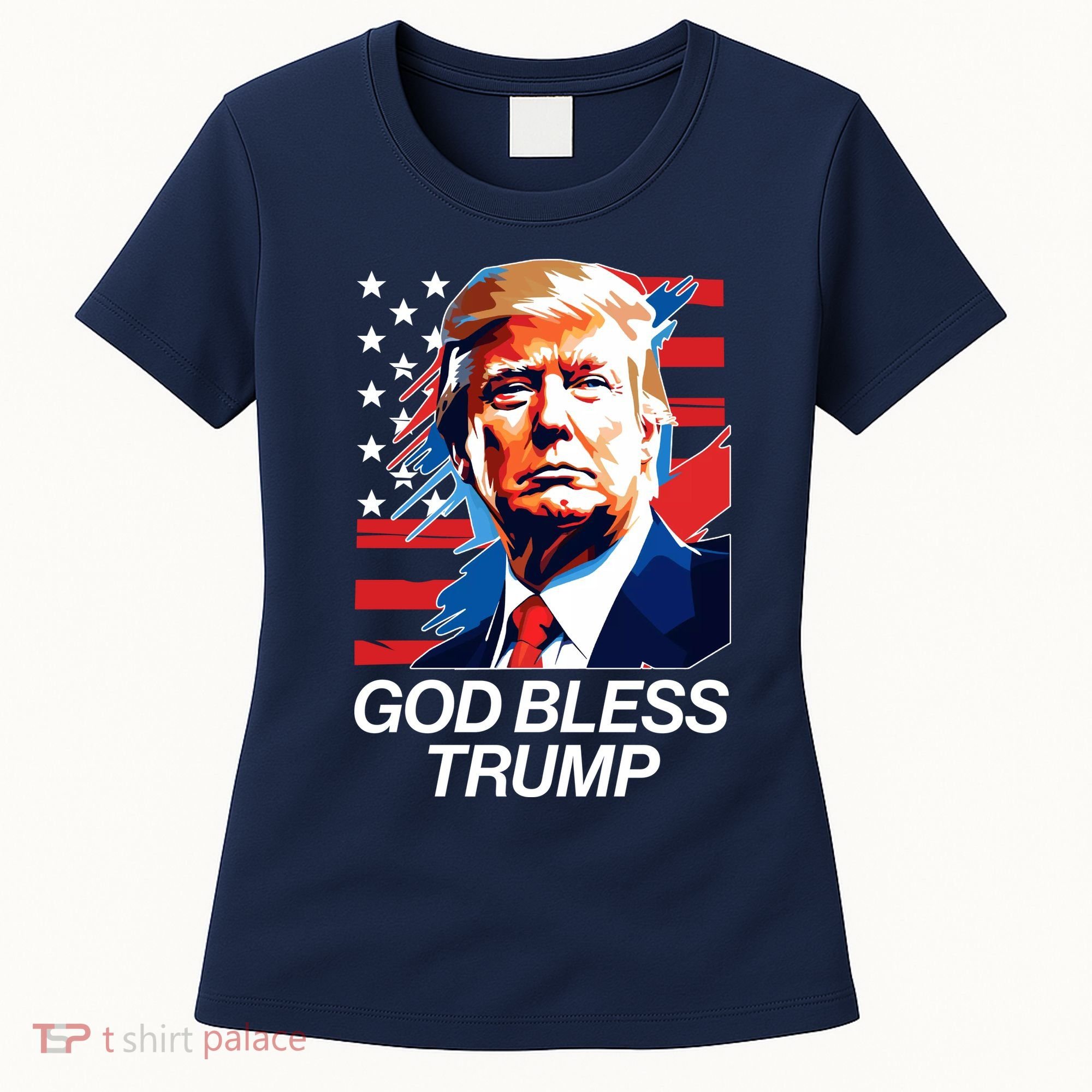 Patriotic God Bless Trump Women's T-Shirt