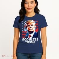 Patriotic God Bless Trump Women's T-Shirt thumb 4