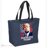 Patriotic God Bless Trump Tote Bag thumb 2