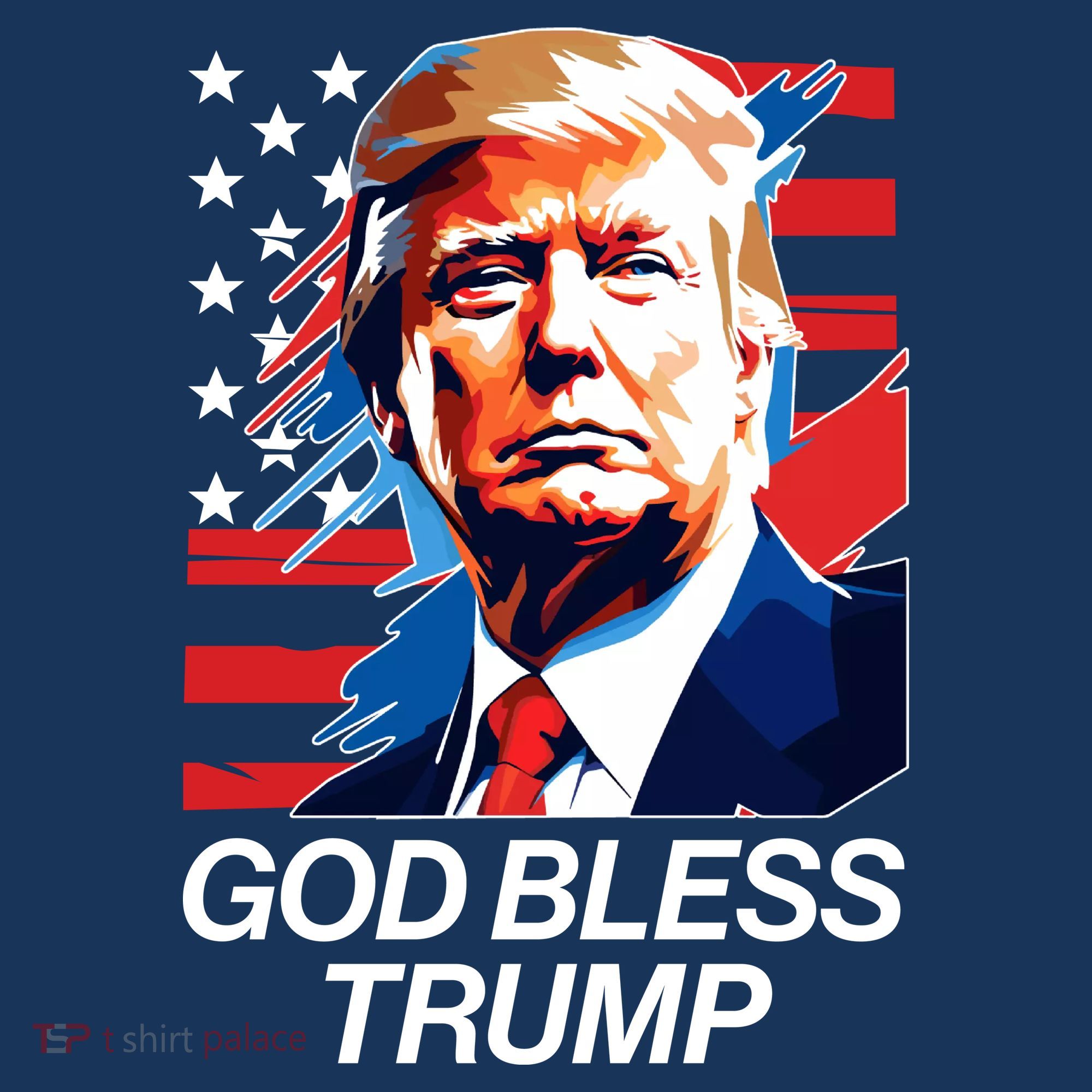 Patriotic God Bless Trump Tote Bag