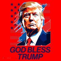 Patriotic God Bless Trump Santa Hat thumb 1