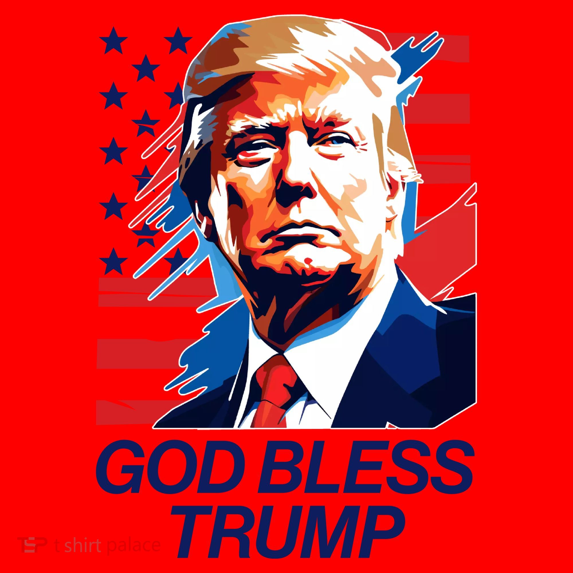 Patriotic God Bless Trump Santa Hat
