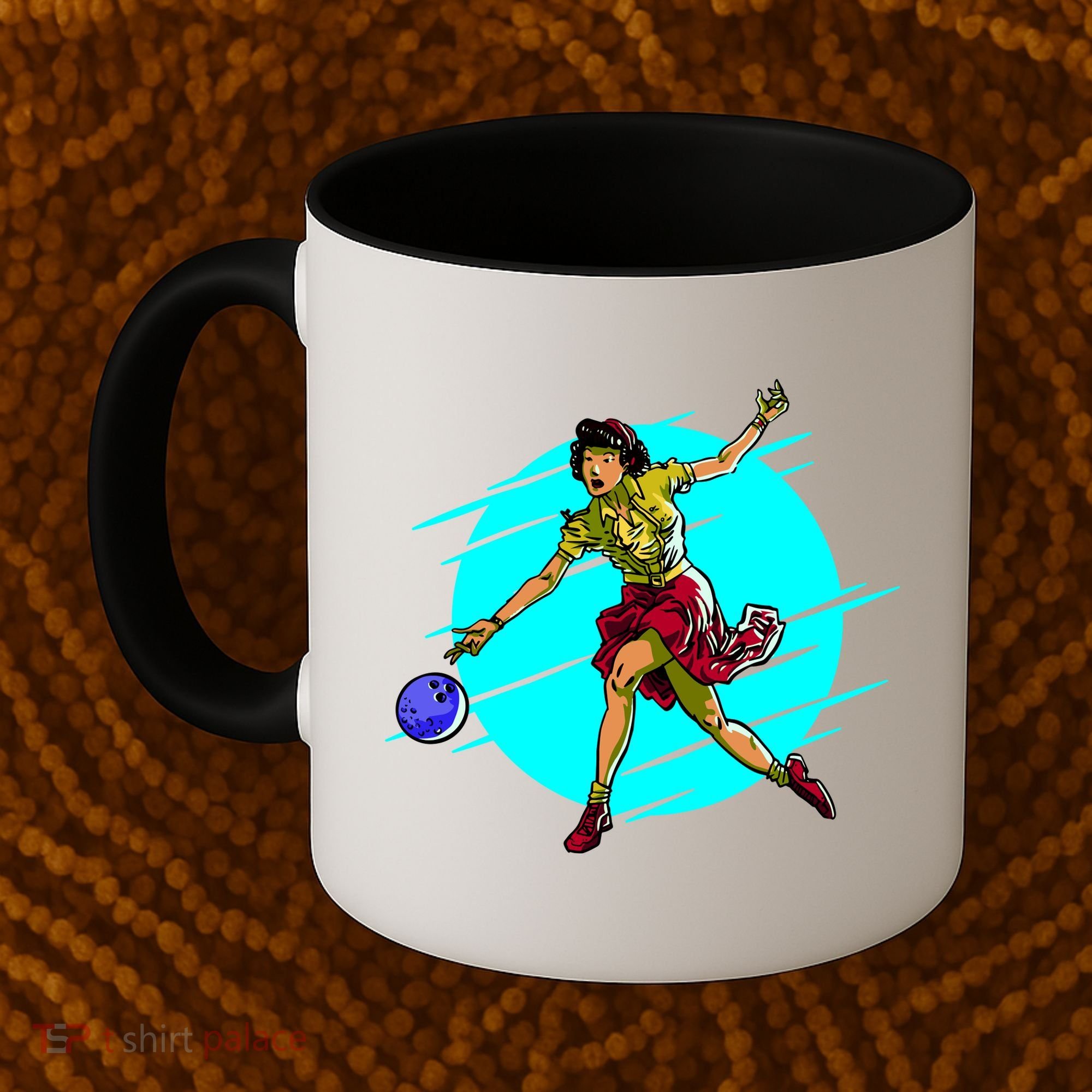 Pinup Girl Bowling Coffee Mug