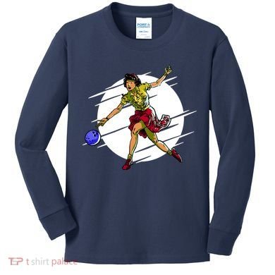 Pinup Girl Bowling Kids Long Sleeve Shirt