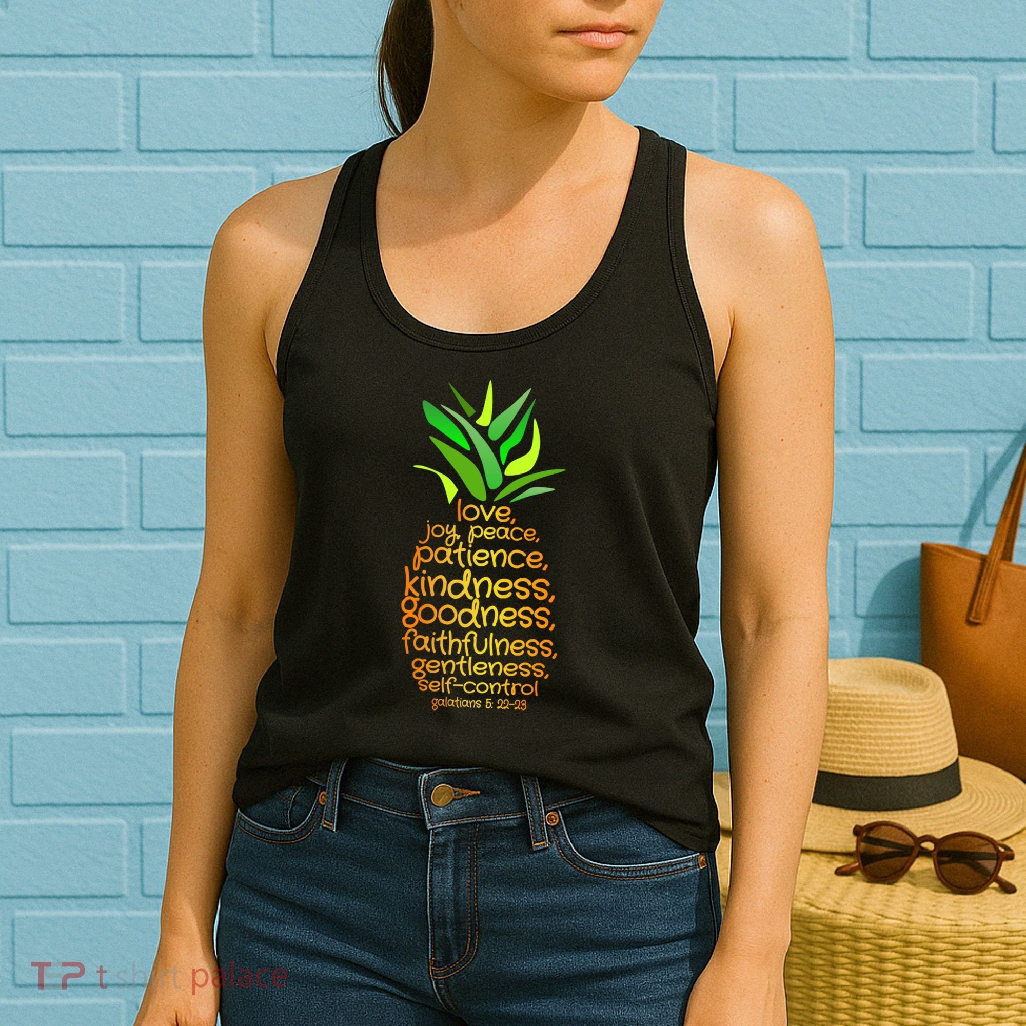 Pineapple Gift Bible Fruit Of The Spirit Love Joy Peace Women's Tank Top