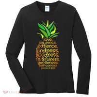Pineapple Gift Bible Fruit Of The Spirit Love Joy Peace Women's Long Sleeve Shirt thumb 0