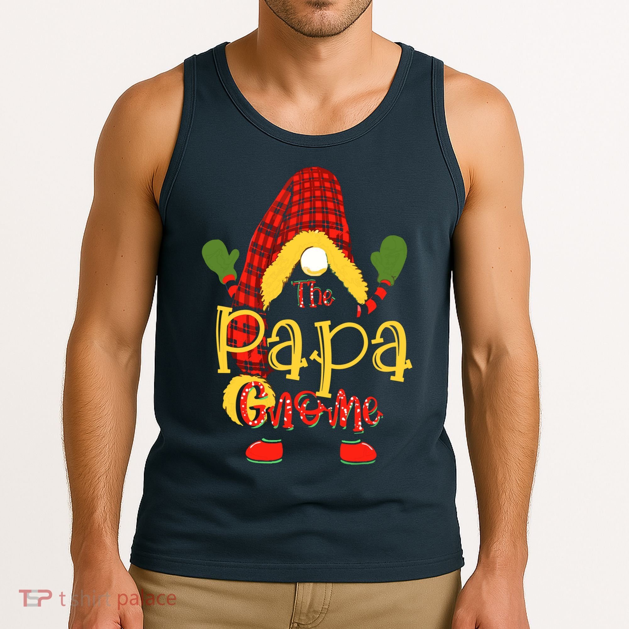 Papa Gnome Christmas Pajamas Matching Family Group Tank Top