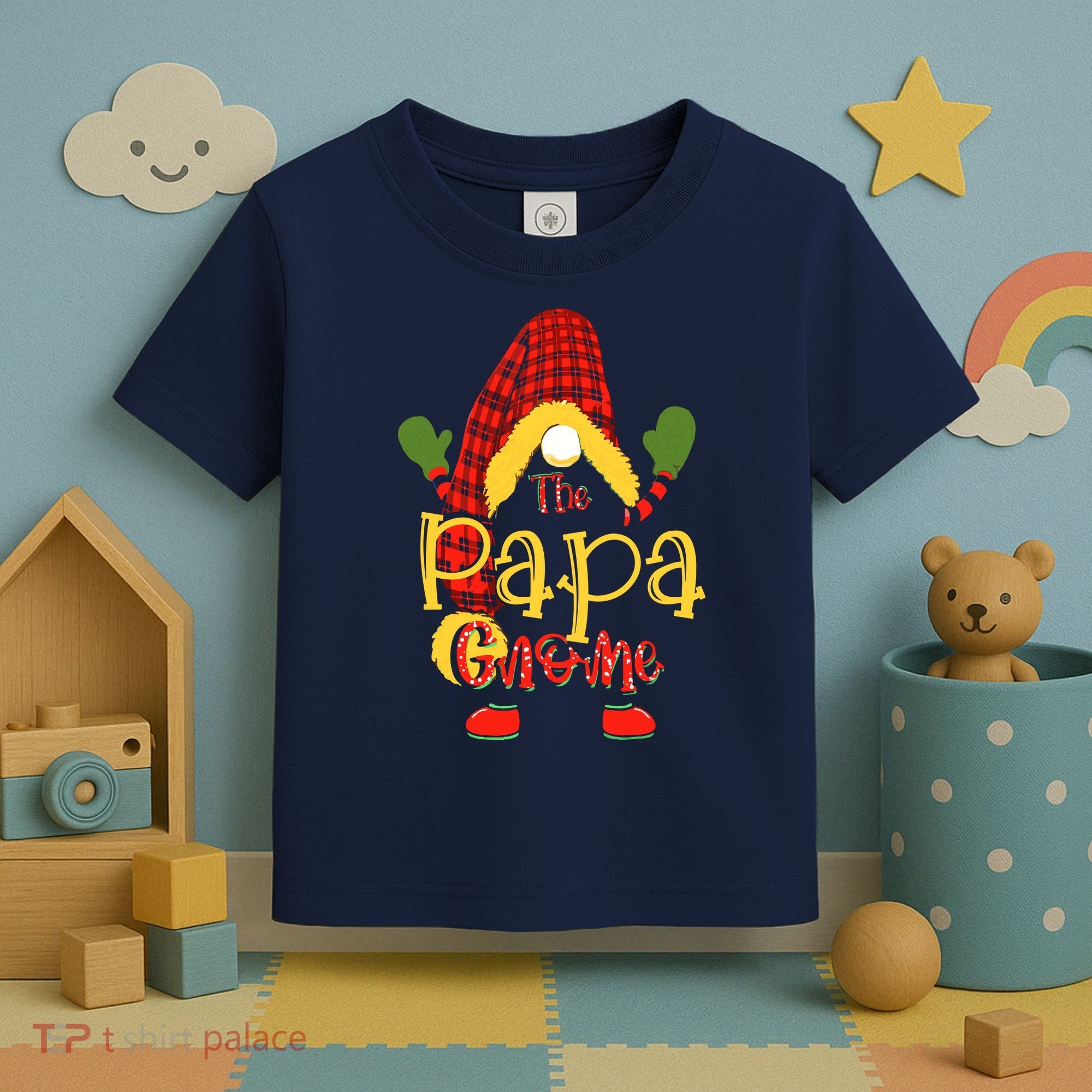 Papa Gnome Christmas Pajamas Matching Family Group Toddler T-Shirt