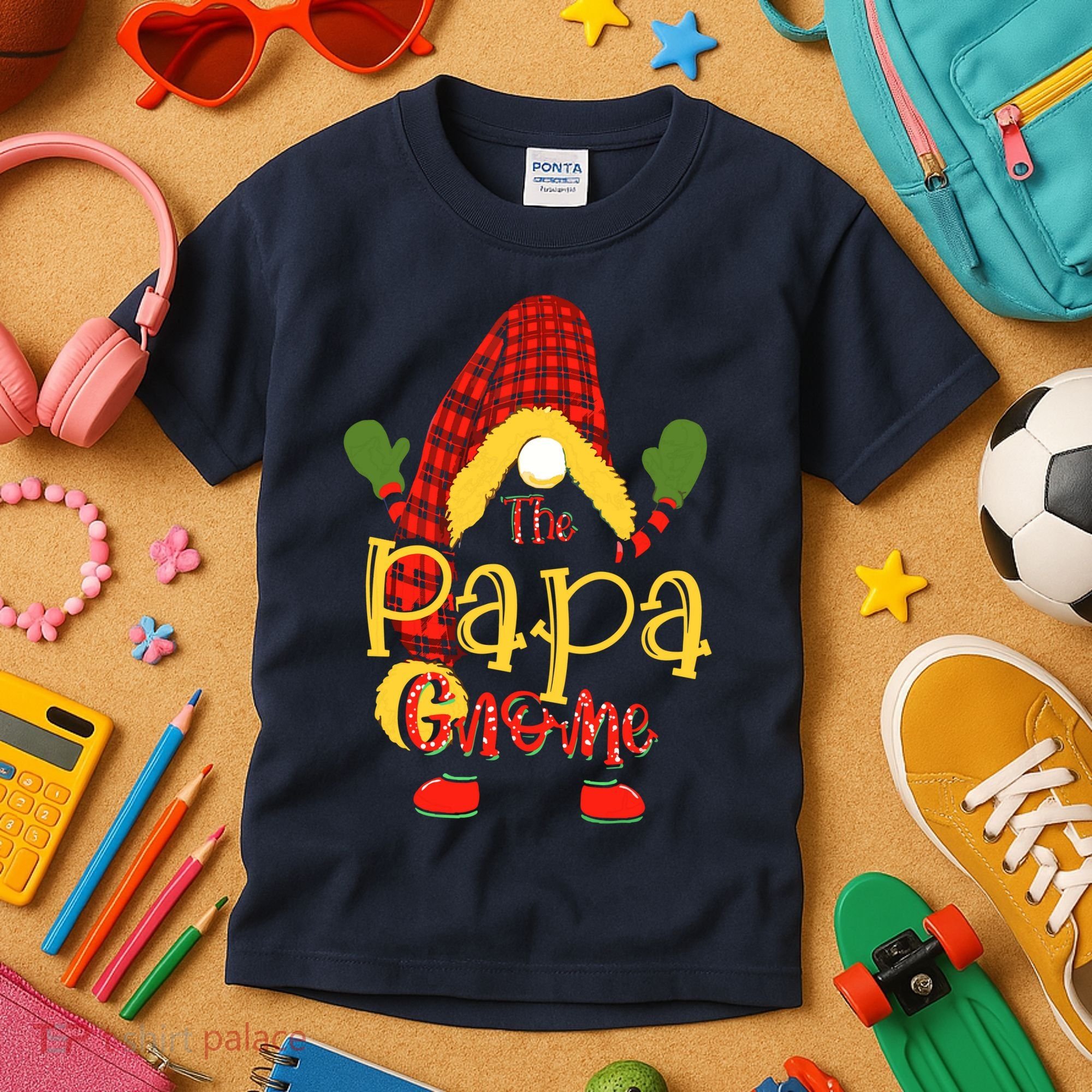 Papa Gnome Christmas Pajamas Matching Family Group Kids T-Shirt