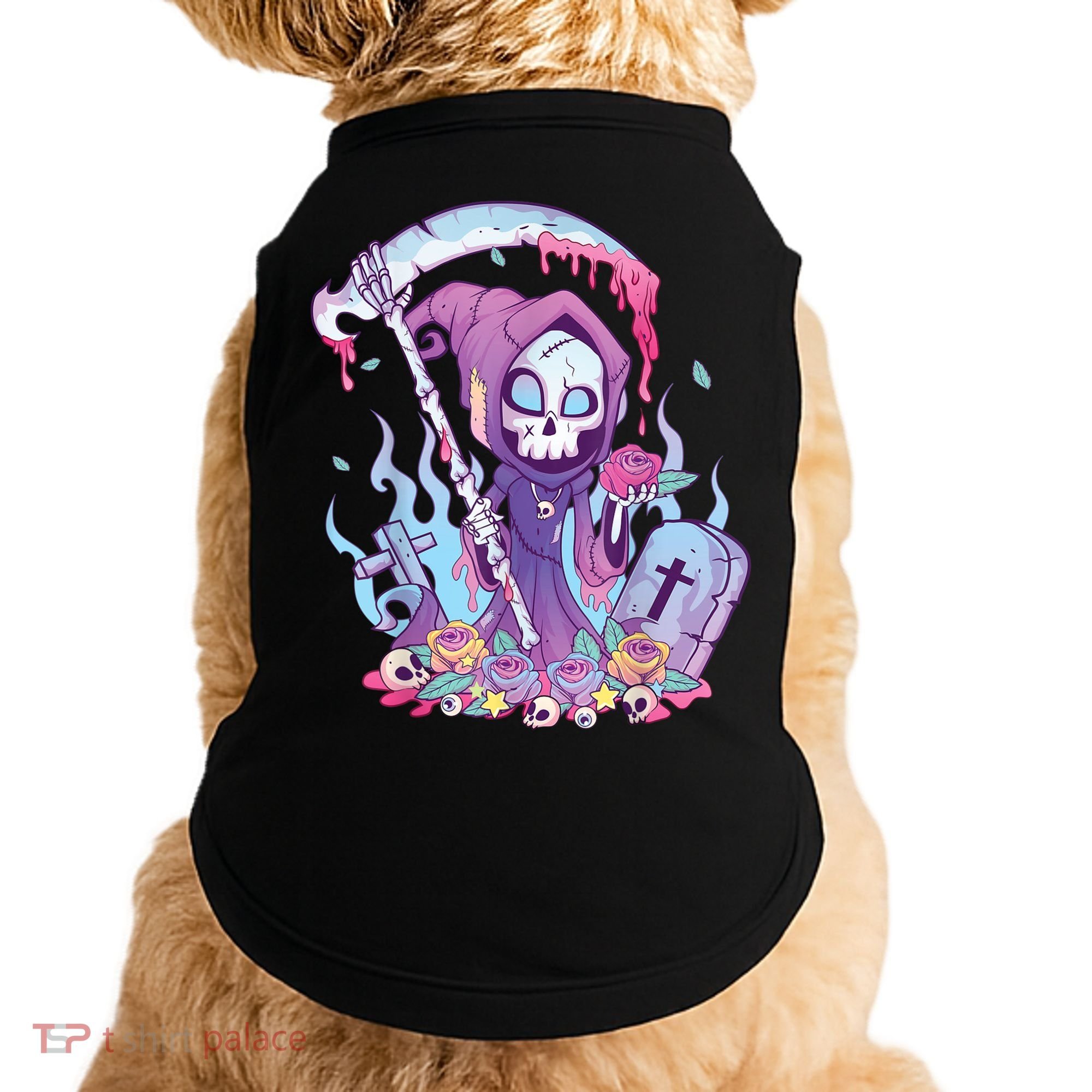 Pastel Goth Creepy Death Grim Reaper Kawaii Occult Menhera Doggie Tank