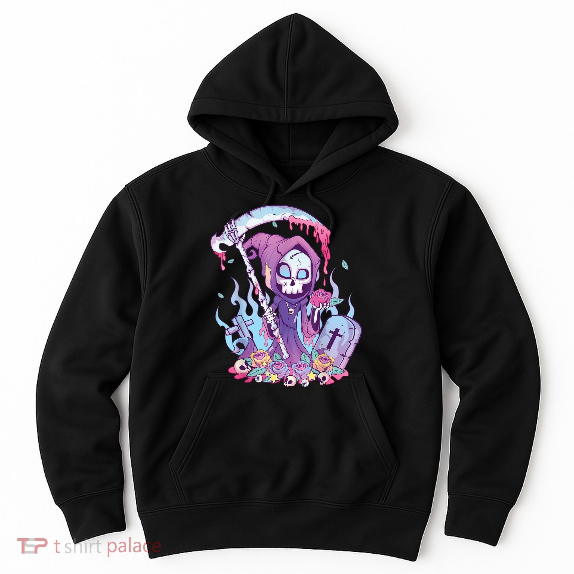 Pastel Goth Creepy Death Grim Reaper Kawaii Occult Menhera Hoodie