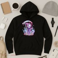 Pastel Goth Creepy Death Grim Reaper Kawaii Occult Menhera Hoodie thumb 3