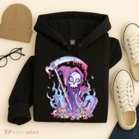 Pastel Goth Creepy Death Grim Reaper Kawaii Occult Menhera Hoodie thumb 4