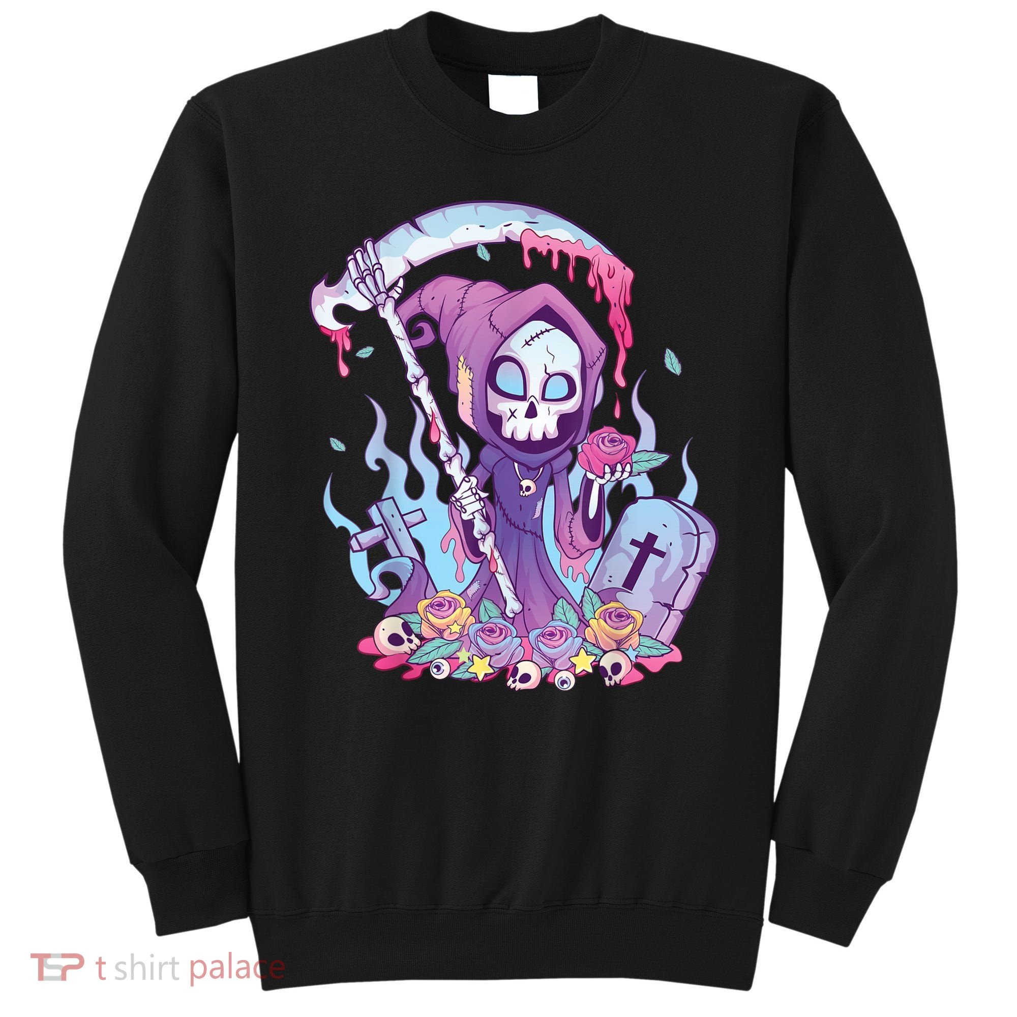 Pastel Goth Creepy Death Grim Reaper Kawaii Occult Menhera Sweatshirt