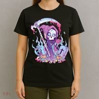 Pastel Goth Creepy Death Grim Reaper Kawaii Occult Menhera T-Shirt thumb 4
