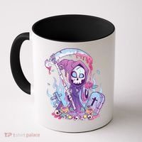 Pastel Goth Creepy Death Grim Reaper Kawaii Occult Menhera Coffee Mug thumb 0