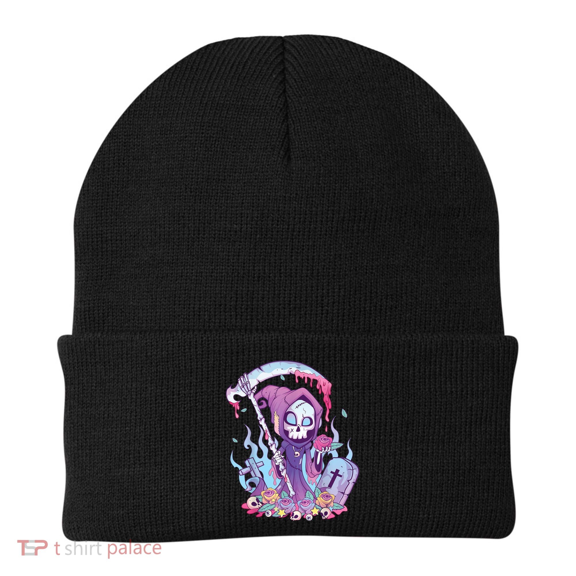 Pastel Goth Creepy Death Grim Reaper Kawaii Occult Menhera Beanie