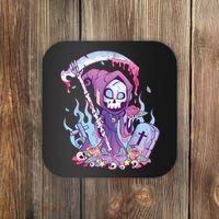 Pastel Goth Creepy Death Grim Reaper Kawaii Occult Menhera Coaster thumb 0