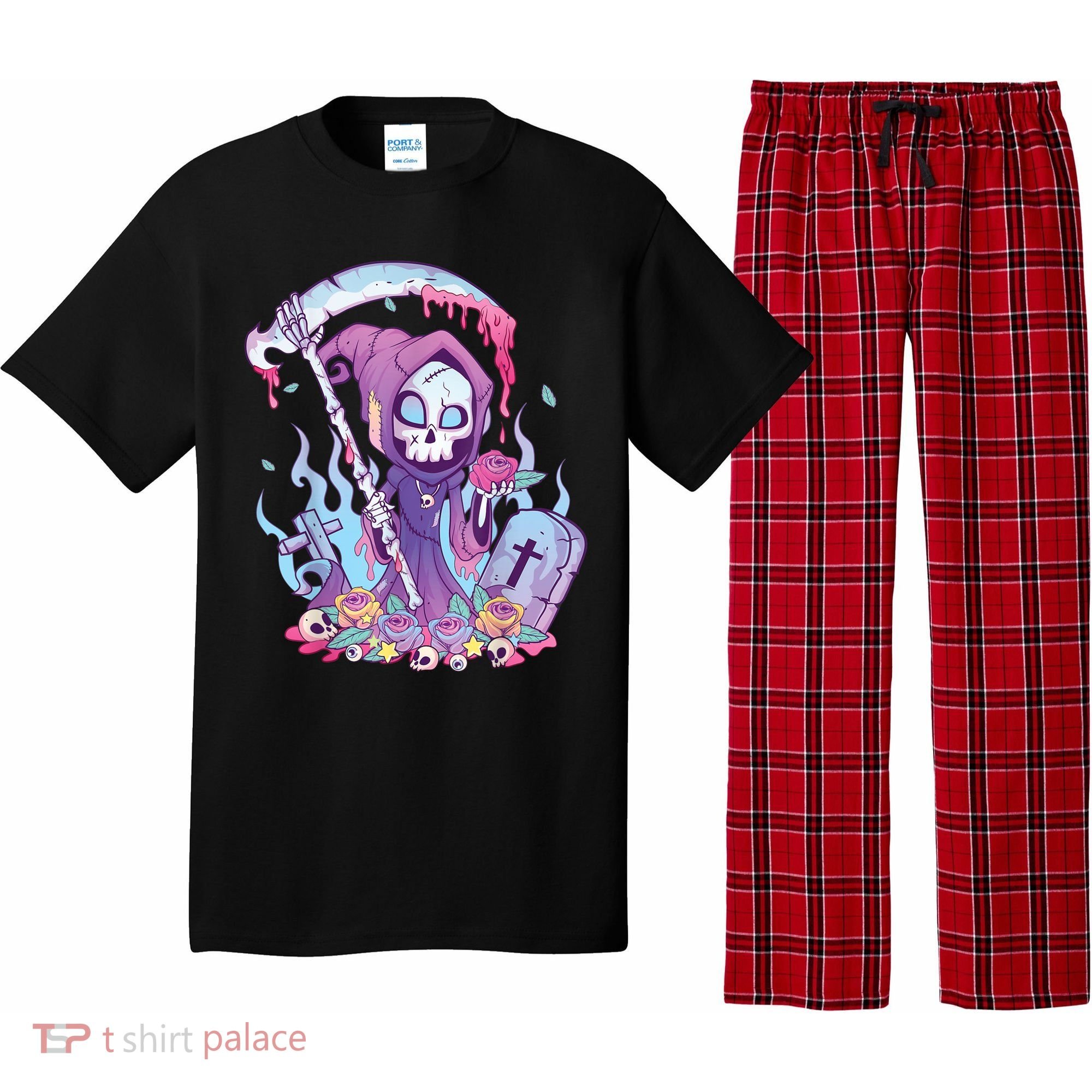 Pastel Goth Creepy Death Grim Reaper Kawaii Occult Menhera Pajama Set
