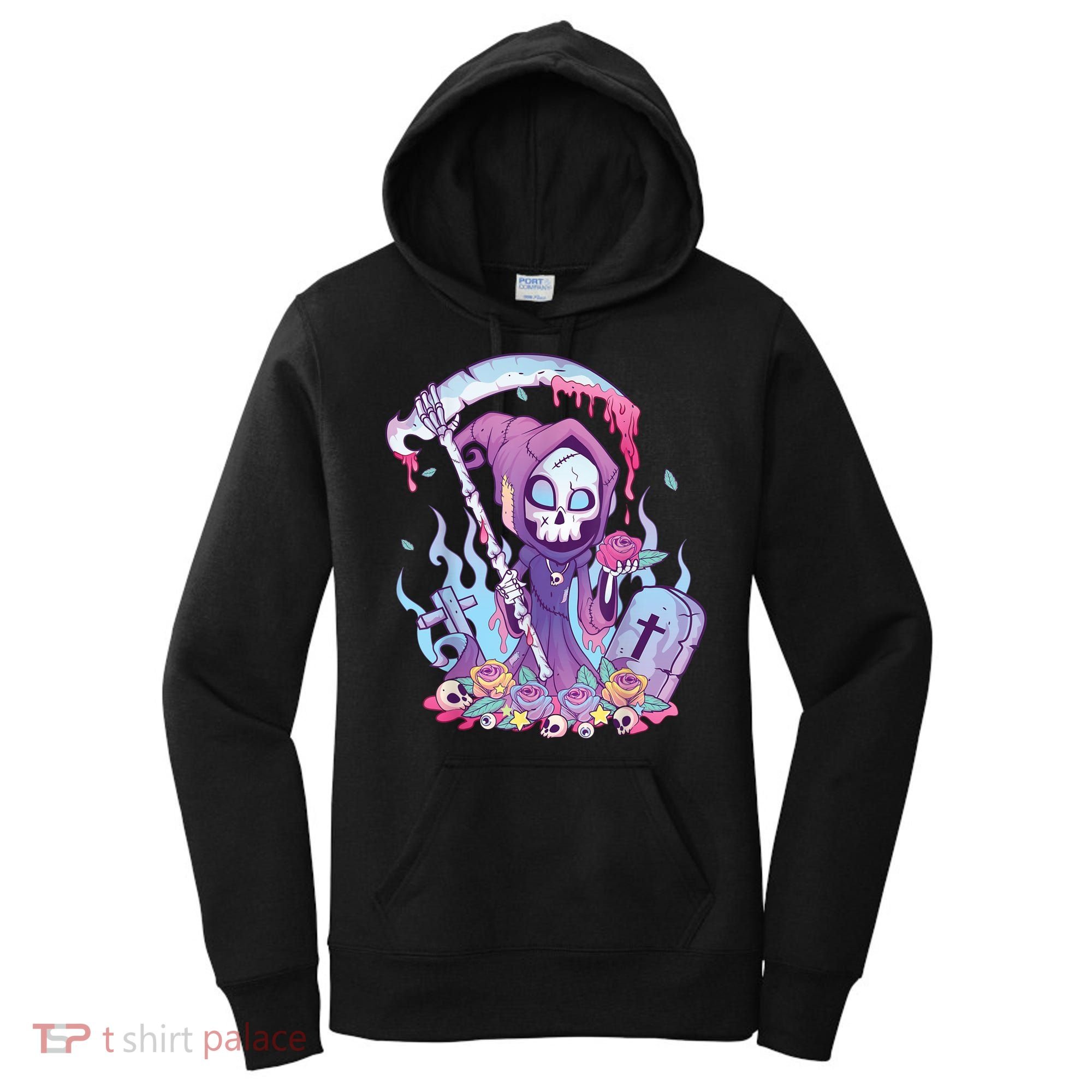 Pastel Goth Creepy Death Grim Reaper Kawaii Occult Menhera Women's Hoodie