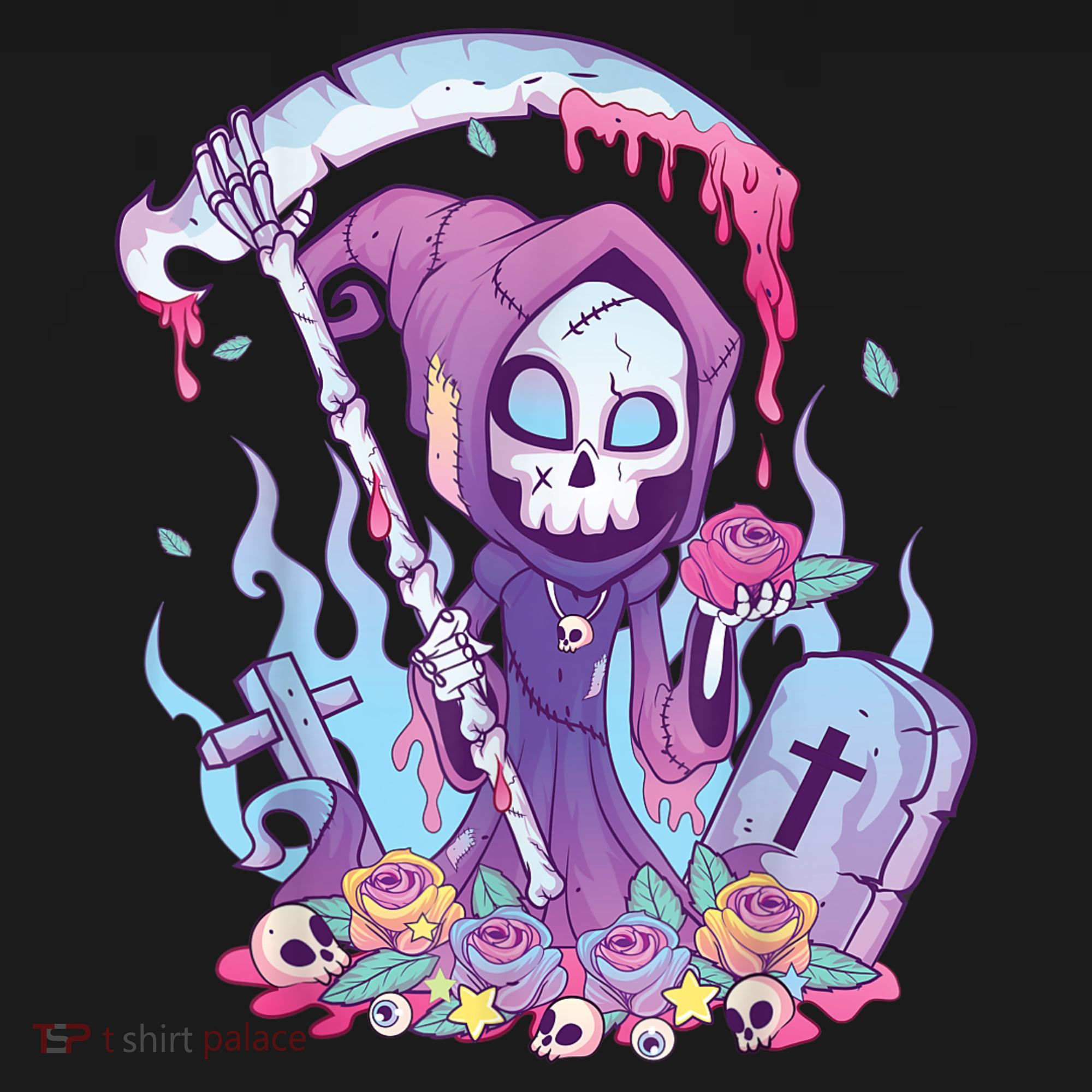 Pastel Goth Creepy Death Grim Reaper Kawaii Occult Menhera Women's Tank Top