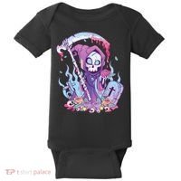 Pastel Goth Creepy Death Grim Reaper Kawaii Occult Menhera Baby Bodysuit thumb 0