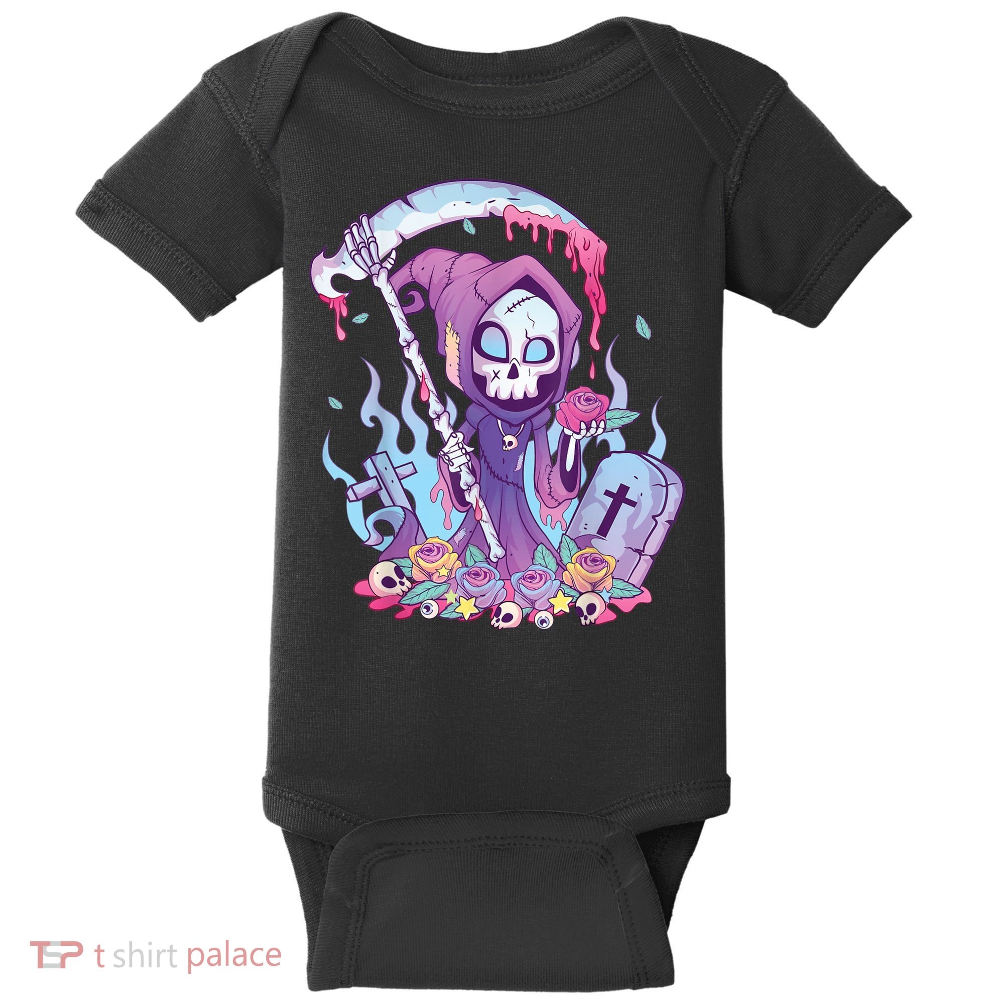 Pastel Goth Creepy Death Grim Reaper Kawaii Occult Menhera Baby Bodysuit