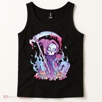 Pastel Goth Creepy Death Grim Reaper Kawaii Occult Menhera Tank Top thumb 2