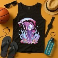 Pastel Goth Creepy Death Grim Reaper Kawaii Occult Menhera Tank Top thumb 4