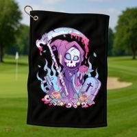 Pastel Goth Creepy Death Grim Reaper Kawaii Occult Menhera Golf Towel thumb 1