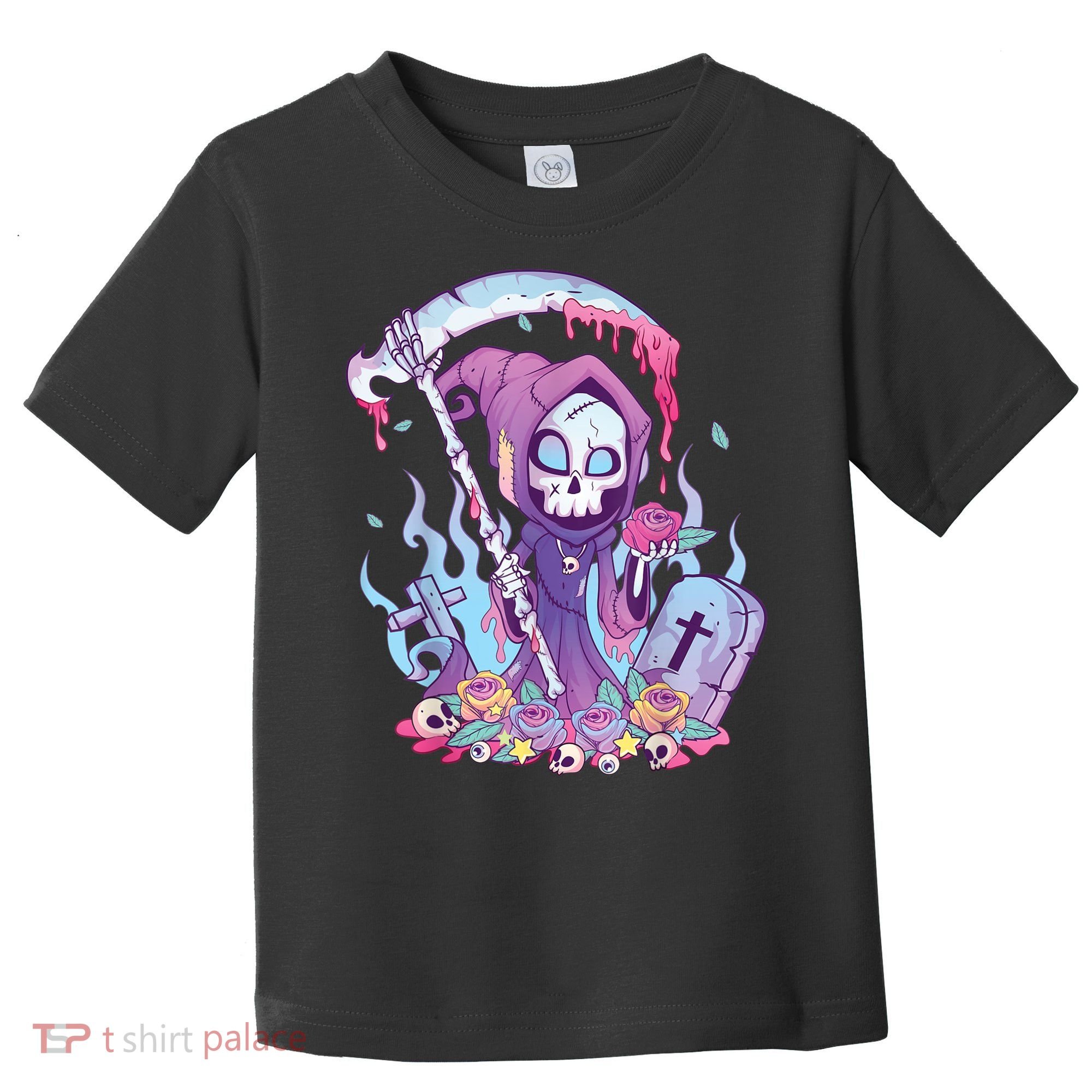 Pastel Goth Creepy Death Grim Reaper Kawaii Occult Menhera Toddler T-Shirt