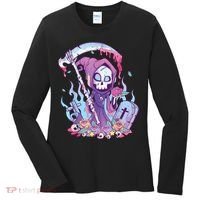 Pastel Goth Creepy Death Grim Reaper Kawaii Occult Menhera Women's Long Sleeve Shirt thumb 0