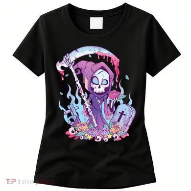 Pastel Goth Creepy Death Grim Reaper Kawaii Occult Menhera Women's T-Shirt