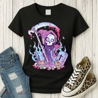 Pastel Goth Creepy Death Grim Reaper Kawaii Occult Menhera Women's T-Shirt thumb 3