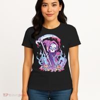 Pastel Goth Creepy Death Grim Reaper Kawaii Occult Menhera Women's T-Shirt thumb 4